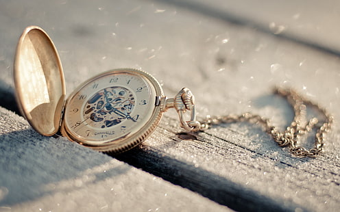 Pocket Watch, silver chain pocket watch pendant necklace, watch, pocket, photography, HD wallpaper HD wallpaper