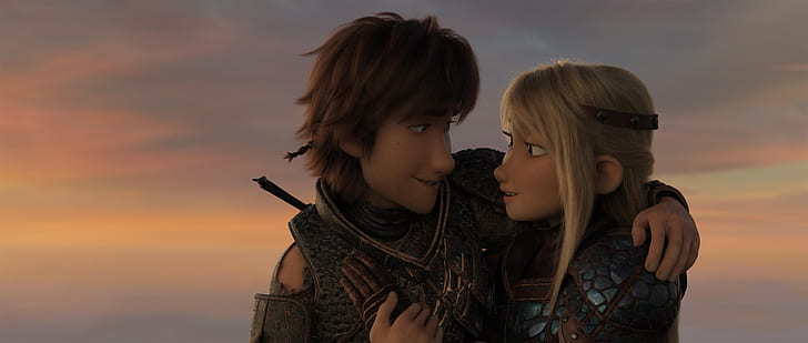 How to Train Your Dragon, How to Train Your Dragon: The Hidden World, Astrid (How to Train Your Dragon), Hiccup (How to Train Your Dragon), HD wallpaper