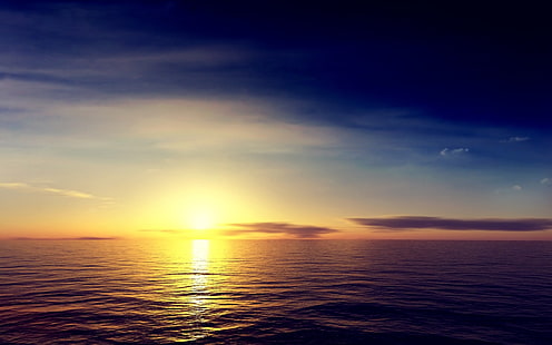 Horizon, Morning sun, Sunrise, HD wallpaper HD wallpaper