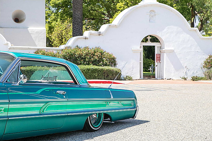 1964, mobil, mobil, mobil, chevrolet, custom, impala, lowrider, kendaraan, Wallpaper HD