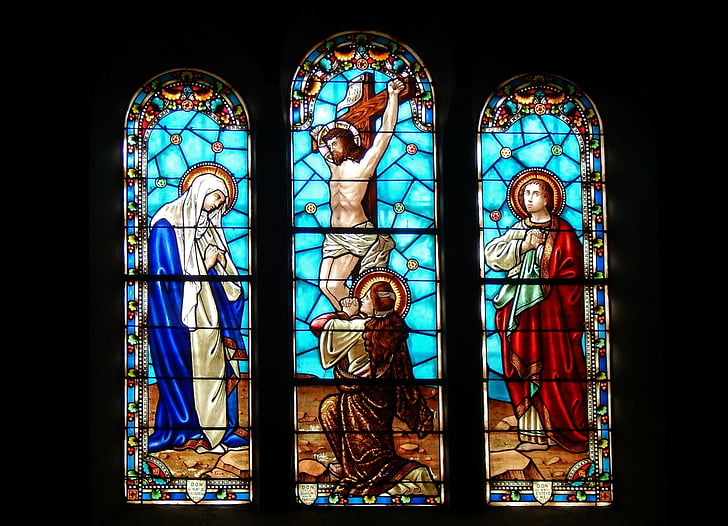 تصوير ، زجاج ملون ، ملون ، ألوان ، يسوع ، دين ، ديني ، نافذة، خلفية HD