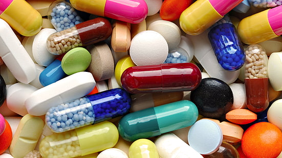 مجموعة حبوب دواء متنوعة الألوان ، حبوب ، أدوية ، كبسولات، خلفية HD HD wallpaper