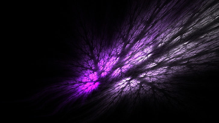 siluet pohon, abstrak, ungu, hitam, bayangan, Jepang, seni digital, Wallpaper HD