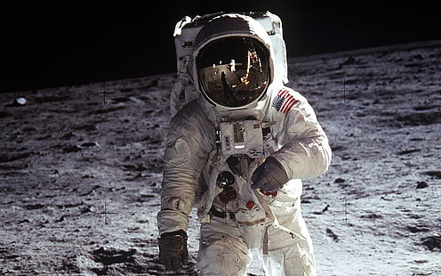 космос, Луна, Базз Альдрин, Аполлон-11, НАСА, HD обои HD wallpaper