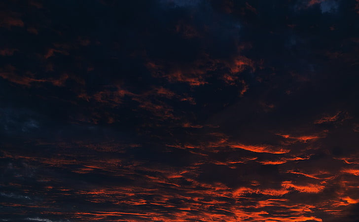 clouds, clouds, sunset, night, HD wallpaper