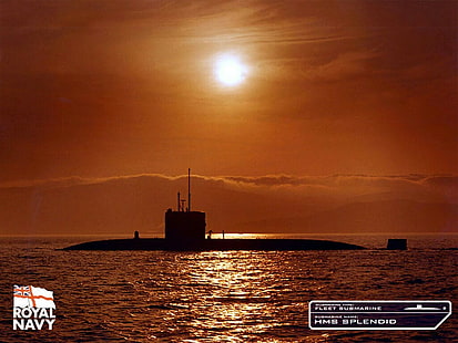 潜水艦、イギリス海軍、HMSスプレンディッド、原子力潜水艦、軍、 HDデスクトップの壁紙 HD wallpaper