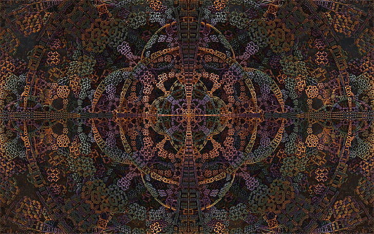multicolored knit textile, digital art, fractal, HD wallpaper