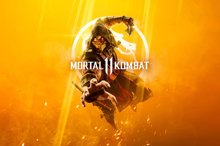 Видеоигри, Mortal Kombat 11, Mortal Kombat, Scorpion (Mortal Kombat), HD тапет