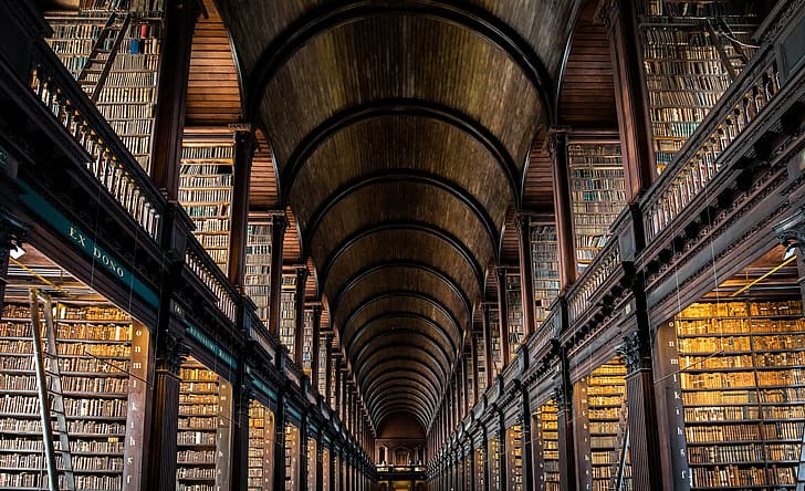 Ireland, Dublin, Library, HD wallpaper