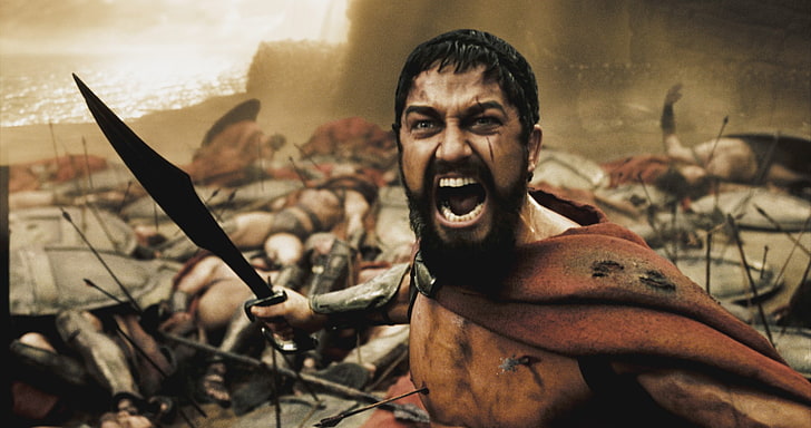 Gerard Butler sebagai Leonidas dari 300, 300, film, Wallpaper HD