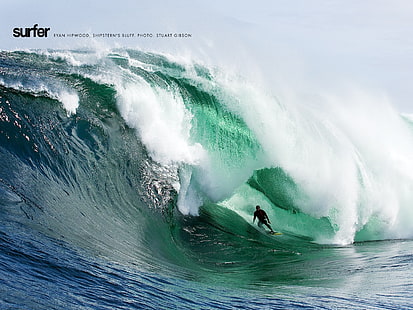 man surfa, surfa, vågor, män, hav, vatten, sport, sport, surfare, grön, blå, stänk, HD tapet HD wallpaper