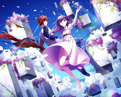 Серия Судьбы, Fate / Stay Night, Мату Сакура, Широ Эмия, HD обои HD wallpaper