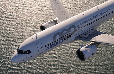 Mar, Airbus, avión de línea, Airbus A320, A320, Airbus A320neo, Fondo de pantalla HD HD wallpaper