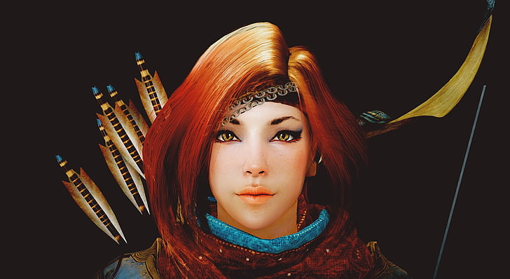 illustration d'archer femelle, jeux vidéo, Black Desert, yeux jaunes, Fond d'écran HD