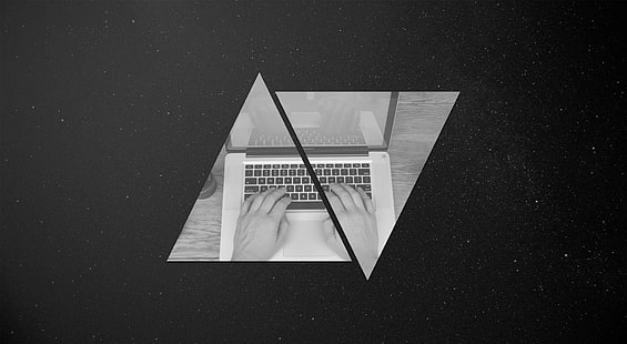 MacBook_Triangles, MacBook Pro tapet, Datorer, Mac, utrymme, minimal, trianglar, dator, man, webb, programmering, illuminati, HD tapet HD wallpaper