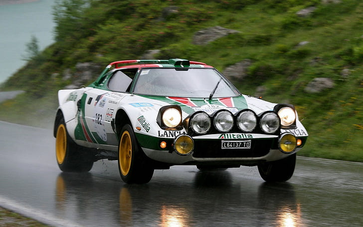 Lancia Stratos Rain Race Car HD, samochody, samochód, wyścig, deszcz, lancia, stratos, Tapety HD