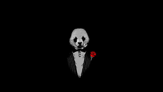 panda, The Godfather, black, HD wallpaper HD wallpaper