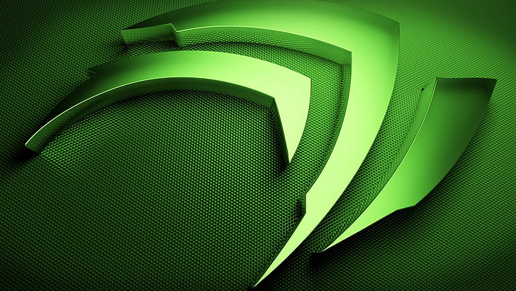 зелено лого, Nvidia, HD тапет