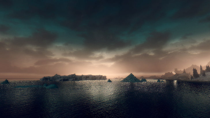gray mountain range, The Elder Scrolls V: Skyrim, HD wallpaper