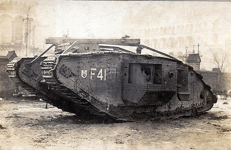 char de combat noir, militaire, britannique, char, Première Guerre mondiale, Fond d'écran HD HD wallpaper