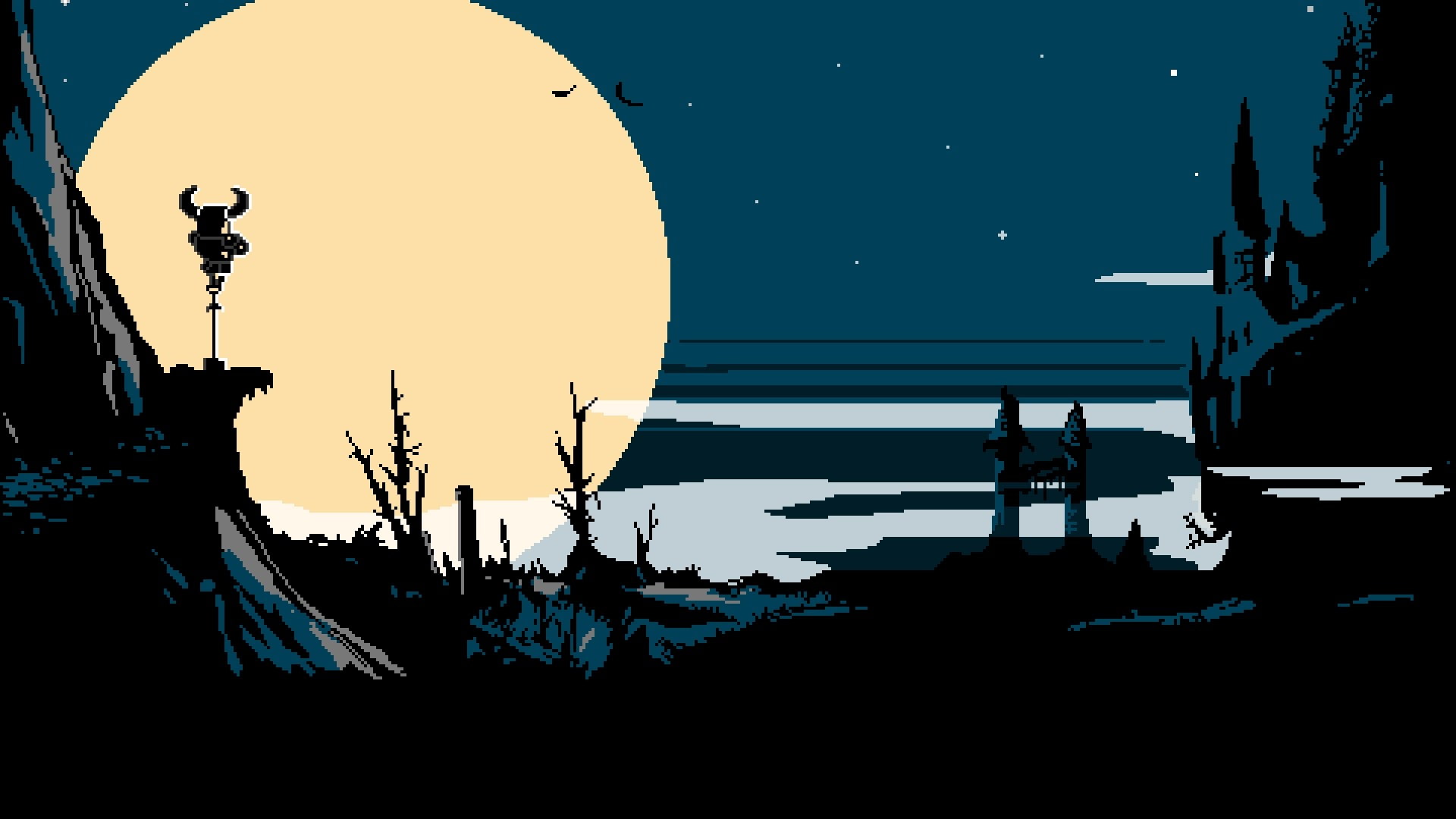 シャベルナイト 丘 ピクセル 自然 ビデオゲーム 星 夜 風景