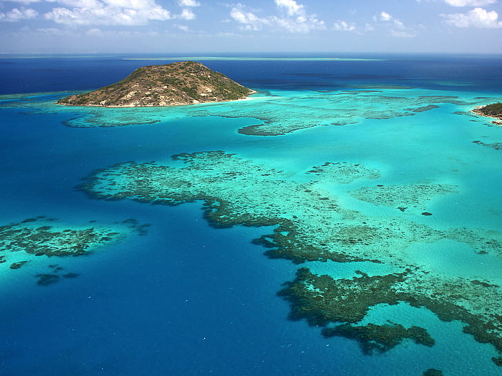 austrália, grande barreira de corais, oceano, recife, mar, água, HD papel de parede