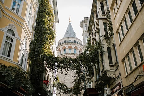 Истанбул, Турция, галата, Галата Кулеси, архитектура, сграда, град, HD тапет HD wallpaper