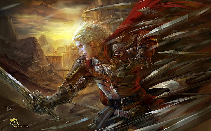 knight holding sword illustration, Game of Thrones, Jaime Lannister, HD wallpaper