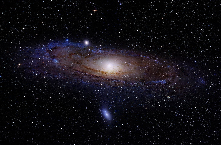 samanyolu, Andromeda, uzay, gökada, Messier 31, Messier 110, HD masaüstü duvar kağıdı