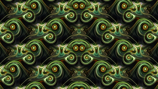 abstracto, fractal, patrón, simetría, arte digital, Fondo de pantalla HD HD wallpaper