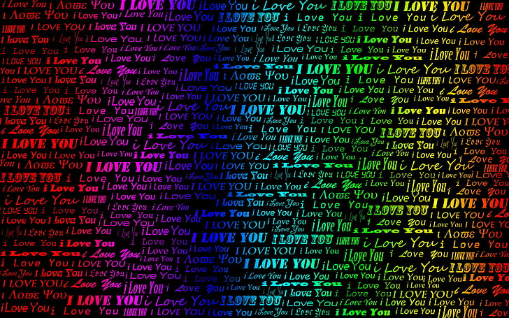 mehrfarbig ich liebe dich wallpaper, wörter, ich liebe, ich liebe dich, HD-Hintergrundbild