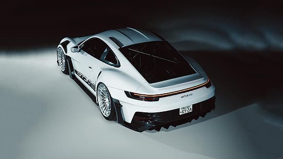Porsche, 992, KYZA, weiß, Porsche 992 GT3 RS, HD-Hintergrundbild HD wallpaper