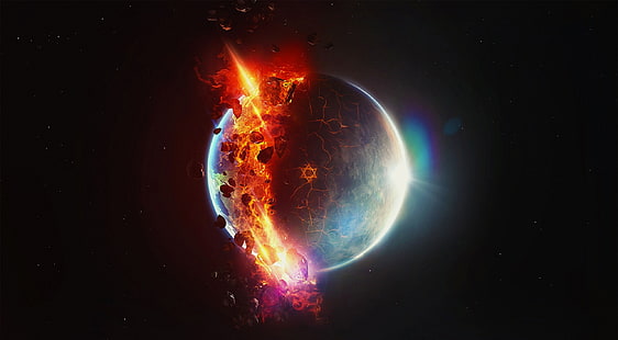 Earth Space, Space, Planet, Earth, Explosion, HD wallpaper HD wallpaper