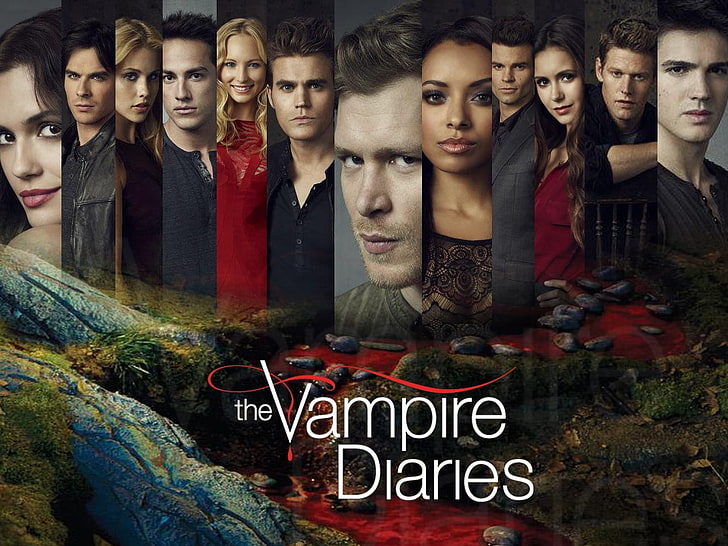 Дневниците на вампира (телевизионен сериал 2009–2017), плакат, фентъзи, всички, дневниците на вампира, върколак, вампир, тв серей, HD тапет