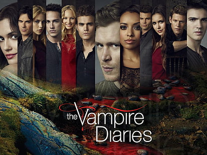 Дневниците на вампира (телевизионен сериал 2009–2017), плакат, фентъзи, всички, дневниците на вампира, върколак, вампир, тв серей, HD тапет HD wallpaper