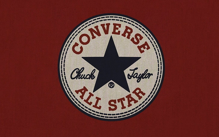 Converse All Star logo, Converse, logo, fondo rojo, ilustraciones, Fondo de pantalla HD