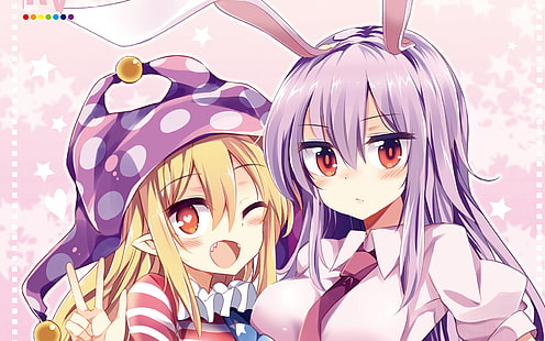 Anime, Touhou, Clownpiece (Touhou), Reisen Udongein Inaba, HD wallpaper HD wallpaper