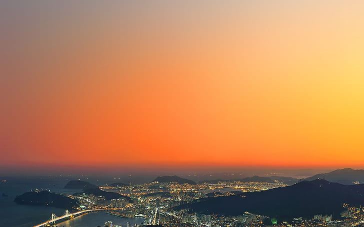 Busan, Nacht, Stadt, HD-Hintergrundbild