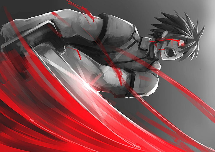 grayscale photo of man with sword, Anime, Chivalry of a Failed Knight, Ikki Kurogane, HD wallpaper