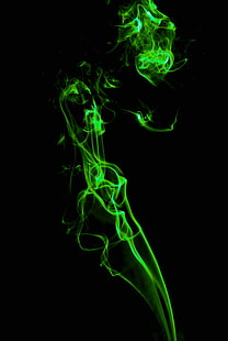 fumo, verde, sudario, grumo, fumo scuro e colorato, Sfondo HD HD wallpaper