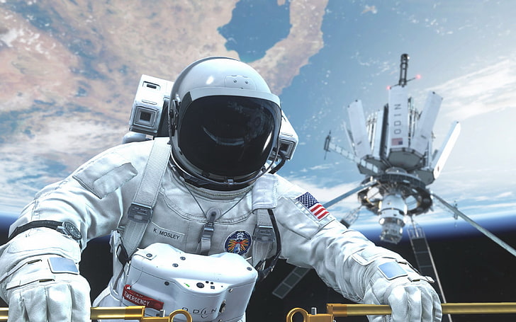 kosmos, astronauta, Earth, NASA, Call of Duty, Call of Duty: Ghosts, gry wideo, Activision, Tapety HD