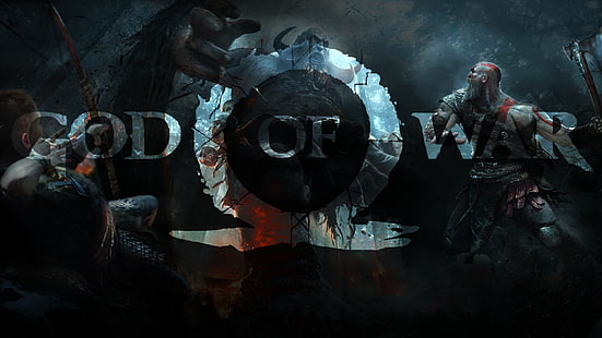 God Of War 3D tapety, God of War, God of War 4, gry wideo, Kratos, Omega, God of War (2018), Bóg, Tapety HD HD wallpaper