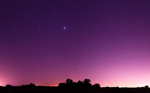 Яркая звезда в розовом небе, сумерки, яркие, звездные, розовые, закат, природа и пейзажи, HD обои HD wallpaper