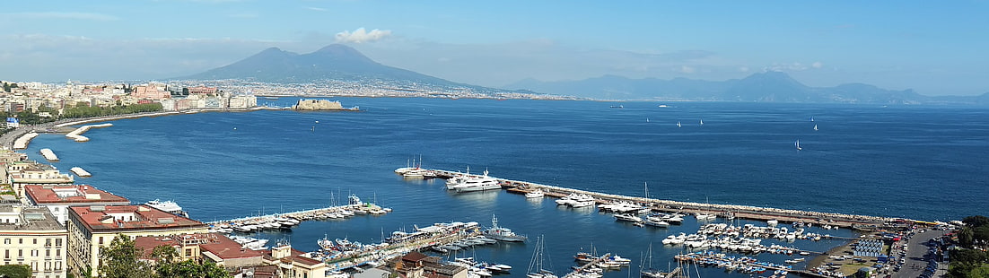 Неаполь, море, городской пейзаж, HD обои HD wallpaper