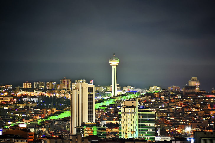 Ankara, Europa, Noche, Turchia, Sfondo HD