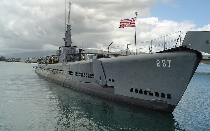 kapal selam, kendaraan, bendera, militer, Wallpaper HD