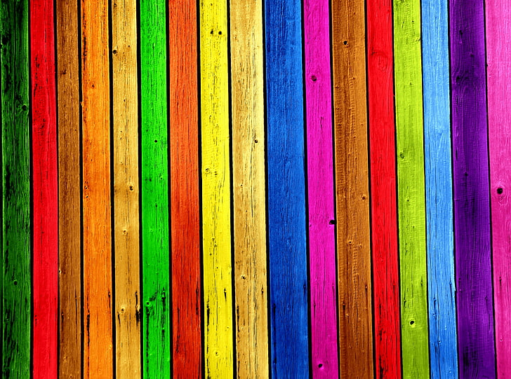 Rainbow Wood Background, разноцветни тапети, Aero, Colorful, Rainbow, Wood, Colors, Easter, Spectrum, HD тапет