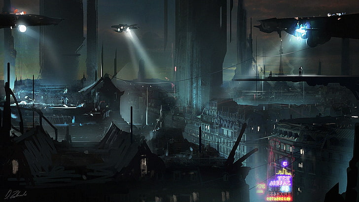 futuristische Stadt, Science Fiction, futuristisch, HD-Hintergrundbild