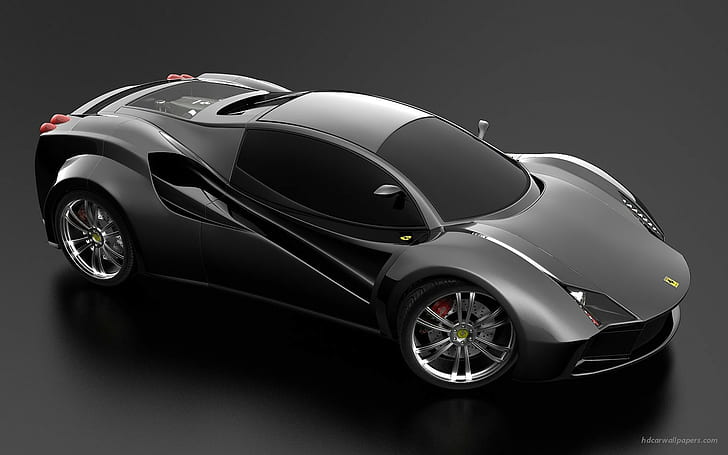 Ferrari Black Concept, black, concept, ferrari, HD wallpaper