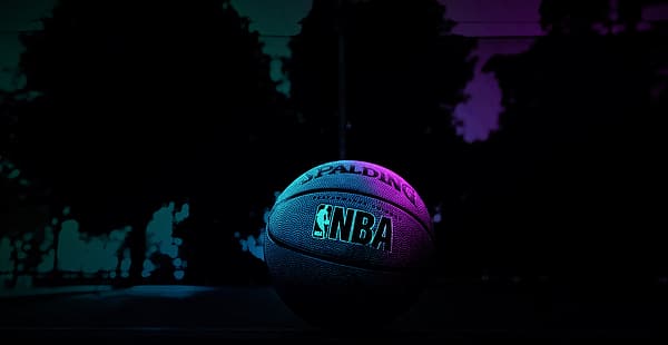 NBA, bola basket, olahraga, bola, neon, cinta, seni pop, Wallpaper HD HD wallpaper